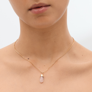 Mini Pendulum Necklace: Rose Quartz | Shoppe Geo