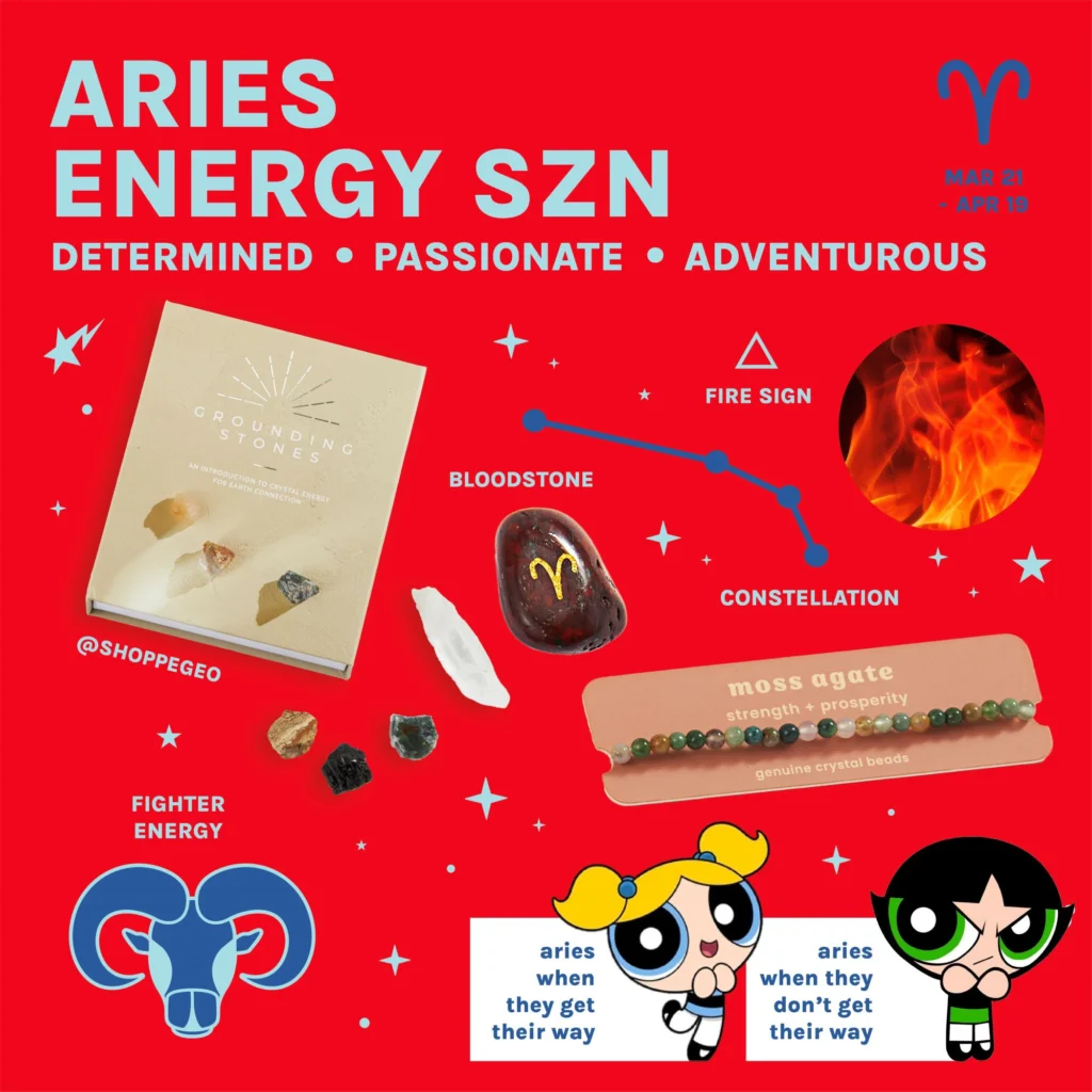 aries energy - fire sign, grounding stones