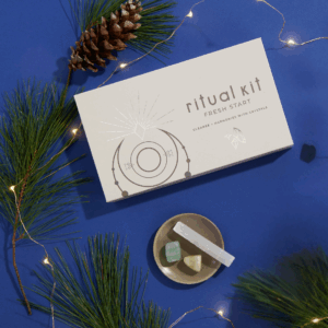 ritual crystal collection kit with pine and lights for christmas