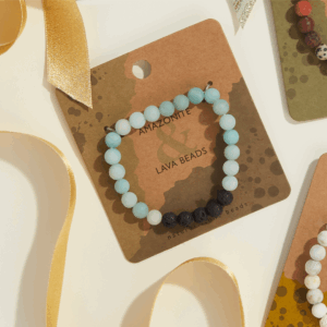 amazonite lava bead essential oil diffuser bracelet with ribbon for christmas