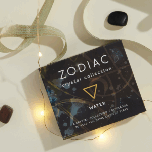 zodiac crystal collection for water signs with pine and ribbon for christmas