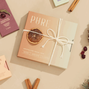 Crystal facial grid wrapped with sustainable string for a christmas gift